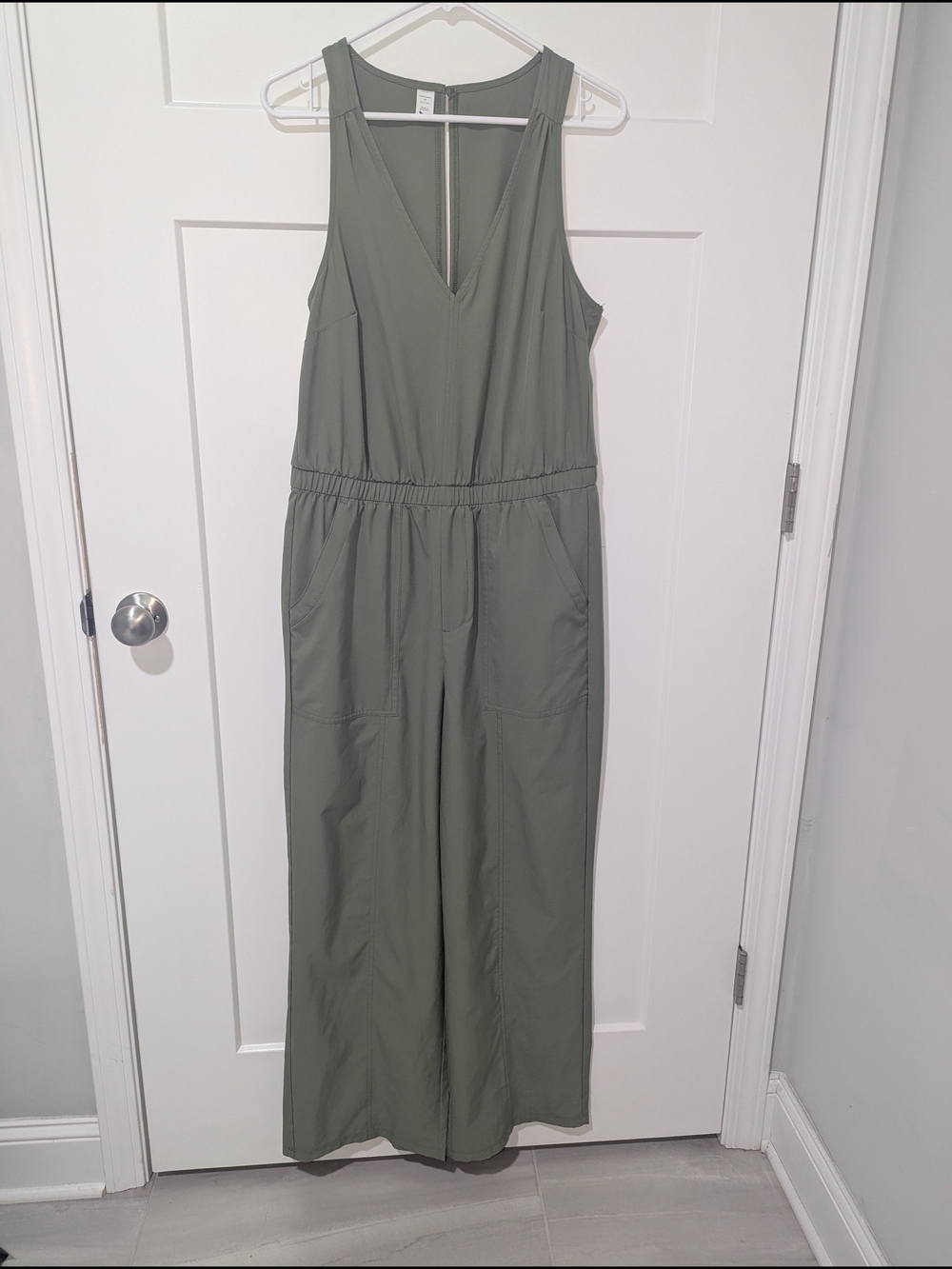 Old Navy Olive Green Sleeveless Wide-Leg Jumpsuit